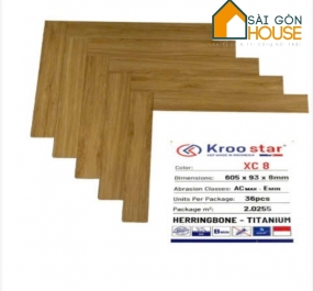 SÀN GỖ XƯƠNG CÁ KROO STAR XC 8 (8MM)